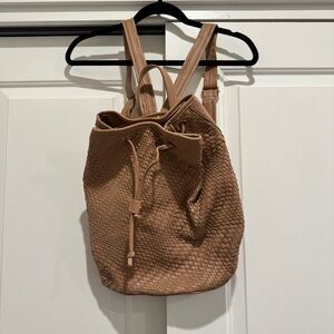 Deux lux meave woven leather drawstring backpack
